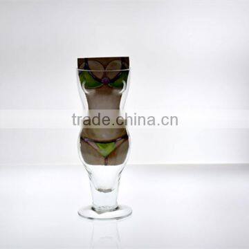 glass waman shape beer glass