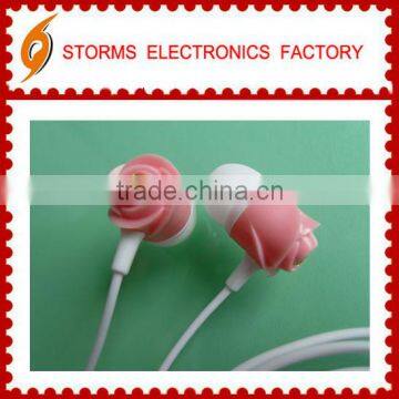 Decorative rose earphone&earbud for promotion