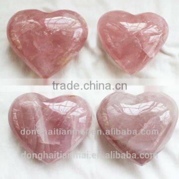 Hot Sale Natural Rose Quartz Crystal Heart for Wedding Gifts