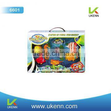 Educational toy 3D puzzle game coral fish 3D model sets sea world kits for children