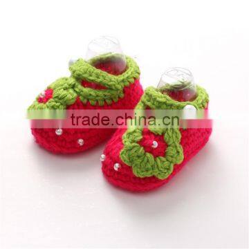 Cute hand crochet baby girl shoes,new style baby shoes 2015