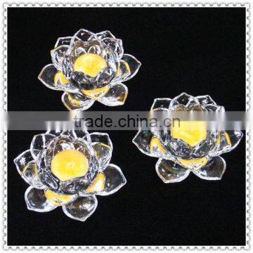 Blossom Crystal Lotus Candle Holder For Office Decoration