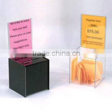 Acrylic Donation Boxes Registration Box black or clear