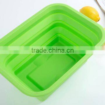 Outdoor Large Capacity Easy Take Storage Silicone Folded Camping Fruit Vegetable Basin Outdoor Folding Basin Cutlery photo-3