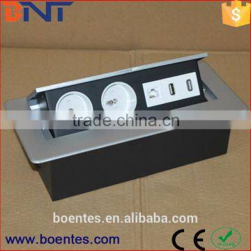 Europe Popular Desktop Power Pop Up Socket With French/EU/UK Outlet for Conference Furniture photo-2