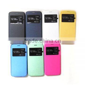 2014 mobile phone shell window view flip leather case for Samsung S5 mini