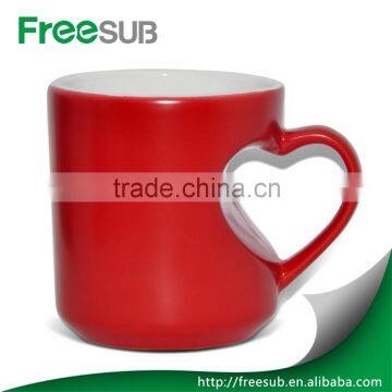Multicolor Heart Shaped Ear Ceramic Magic Coffee Mug For Sublimation photo-3