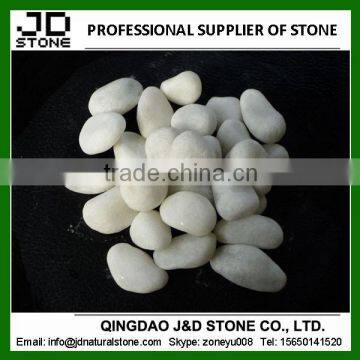 Snow white marble pebbles/ white pebble stone