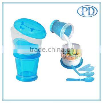 Easy Freeze Cereal Cup Gel Travel Food Storage Snack Container