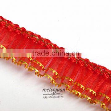 Embroidered Bridal Decorative French Red Lace Trim for Wedding Dress Bridal Bride Dresses 3d Flower Lace Embroidered Fabric photo-2