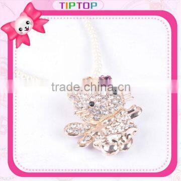 3D pendant hello kitty necklace with crystals