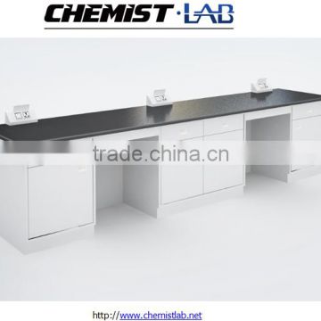 Heavy Duty Steel Physical Lab Work Table With Full Height Drawers & Epoxy Resin Top