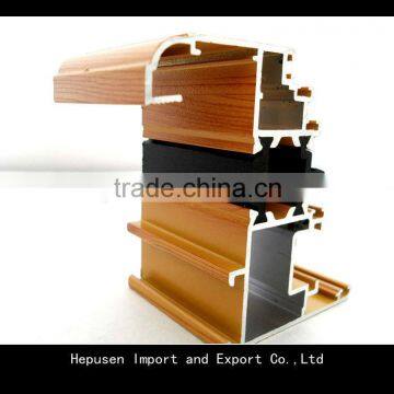 Heat insulated 6063 t5 wood grian aluminium profile