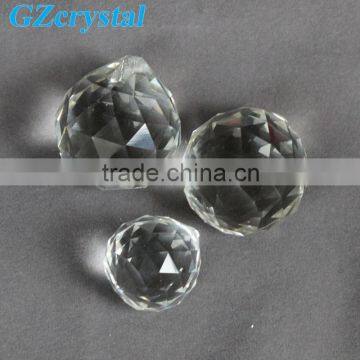 Faceted cut transparent yiwu crystal decorative chandelier ball