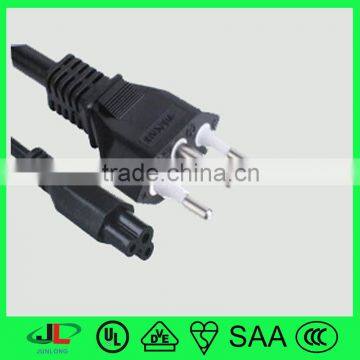 DongGuan Factory UC certified Brazil 4mm pin three prong power cord plug Brazil three prong power cord