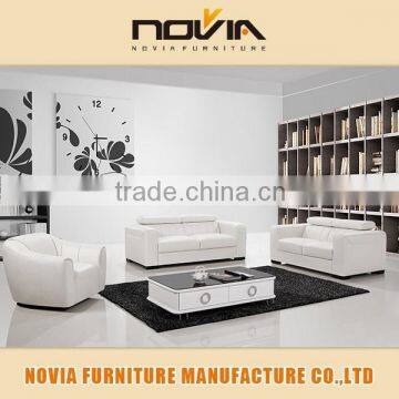 Ajustable headrest soft seating classical leather sofa 307