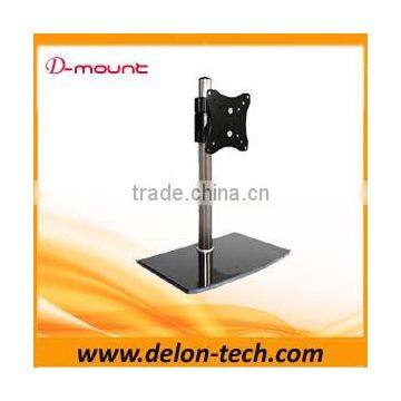 glass titalble LCD tv table holder rotate monitor desk bracket