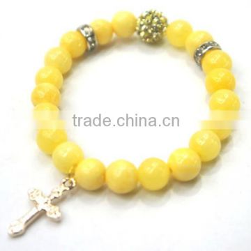 jade bead bracelet,jade bracelet with a cross,colorful fashion catholic rosary bracelet