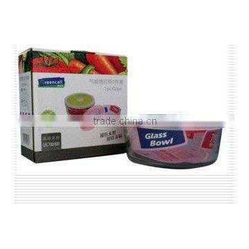 Airtight lock style glassfood container with plastic lid