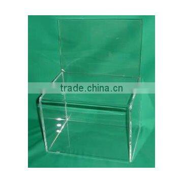 Acrylic Ballot Box With Sign Holder