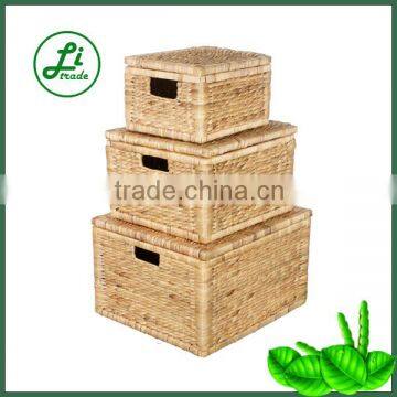 water hyacinth hamper seat storage box