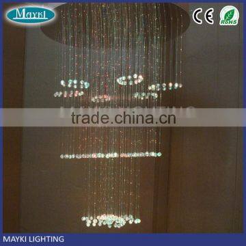 Hotel Pmma Modern Crystal Lobby Chandelier Light Pendant Light With 8 Colors Changing photo-3