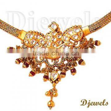 22K Gold Kundal Necklaces, Kundan Jewellery, Kundan Necklaces