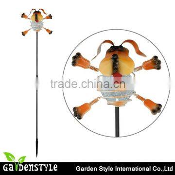 led light lamp steel material, cute animal dog shape tenuous pole lamp solar, decoration light standing lamp