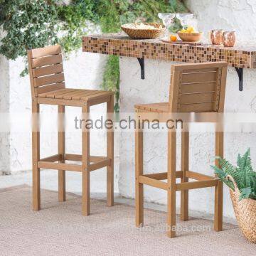 PAIR OF CHAIRS- ACACIA WOOD BAR STOOL -WOODEN CHAIR