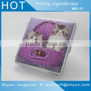 Leather Decorative Pattern Metal Cigarette Case