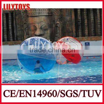 High quality zorbing ball, inflatable human hamster ball, clear human ball for water park