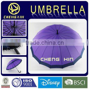 Wholesale high quality 16 ribs purple golf umbrella