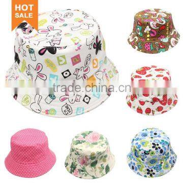 Plastic oem reversible cotton summer bucket hat