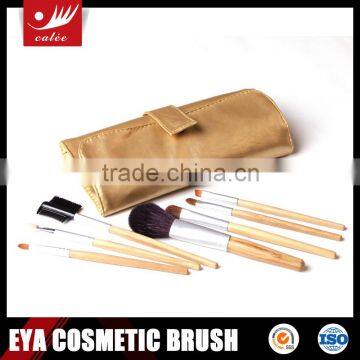 7pcs Professional Travel Golden Cosmetic Brush Set in pouch