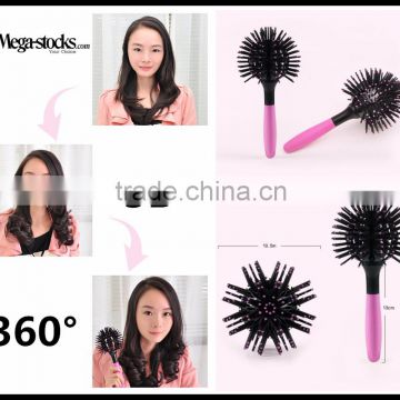 cheap wholesale 3D Bomb Curl Brush - Styling Salon Round Hair Curling Curler Comb Tool