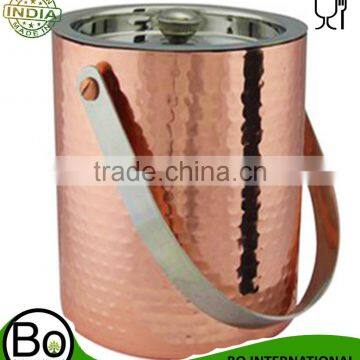 Copper Plated Hammered Ice Bucket