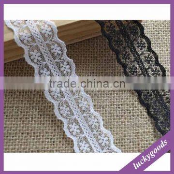 Decorative 2.5cm white crochet narrow lace trim