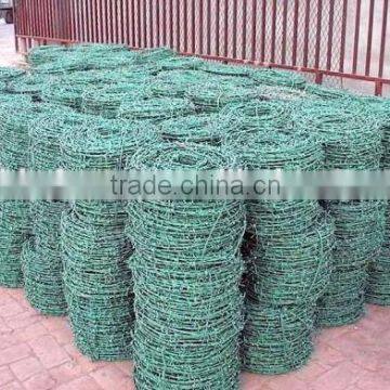 galvanized then PVC coated barbed wire direct factory