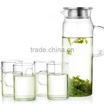 Glass Pitcher set,glass water jug with four cups