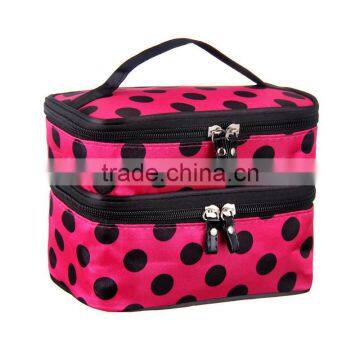 Hot Stock Item Round Dot Cosmetic Bag for lady and women