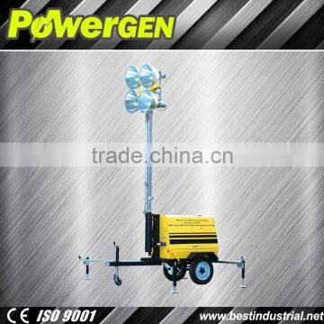 Hot Sale!!!POWER-GEN Robust Diesel Engine Kubota Trailer Mounted Kubota Towable Light Tower