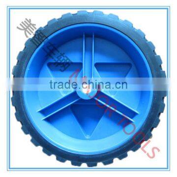 Block pattern semi-pneumatic rubber wheel 8x2