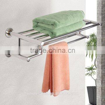 Wall Mounted Towel Rack Bathroom Hotel Rail Holder Storage Shelf Stainless Steel photo-2