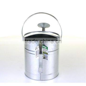Metal Galvanised Steel Watering Can 9 Litre Garden Water Plants Green Cream Galvinised (Silver) photo-4