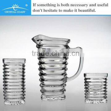 wholesale cheap machine press 7pcs glass pitcher clear glass water pitcher with handle glass juice pitchers