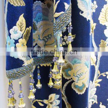 Noble Luxury Design Embroidery Ready Made Curtain With Valance and Sheer Set photo-4