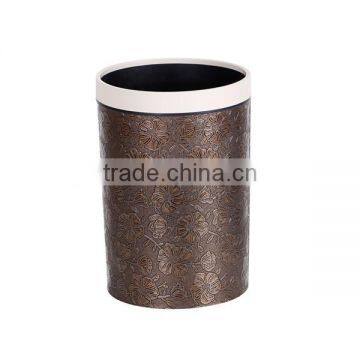 European Style Plastic Leather or Knitted Trash Can Waste Bin Container With Lid 10L photo-6