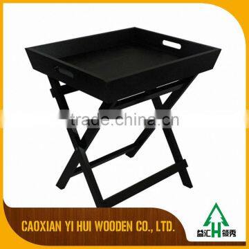 Customized Cheap China Factory Vintage Black Wooden Tray
