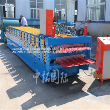 Two layer metal sheet roofing making machine