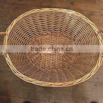 Two handles large wicker/willow laundry storage basket